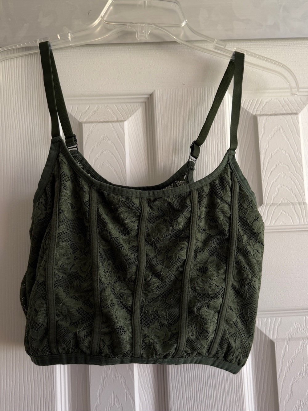 Colsie Olive Lace Crop Cami